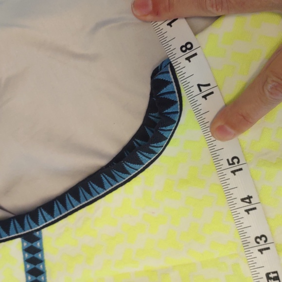 J Crew Neon Yellow and Deep Blue Geometric Print Midi Sheath Dress Size 2 EUC - Picture 9 of 16